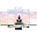 5 stykke lærredstryk, Zen Buddha sten