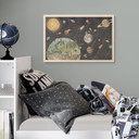 Houten Wanddecoratie zonnestelsel met planeten en aarde - Ms Tiff
