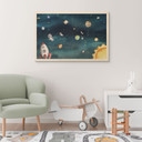 Plakat drewniany kosmiczna przygoda z astronautami - Oliver Robins