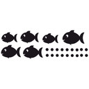Wallsticker Klinke deko: Fiske sæt 2
