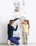 Børnetapet, non-woven tapet med illustration Kids Walls hvid, blå, beige