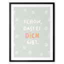 Kinder-Poster 'Schön, dass es dich gibt' in bunter Schrift