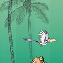 Non-woven tapet - Jungle Simba - 100 x 280 cm