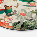 Vægcirkel Eksotisk jungle med papegøjer - UN Designs – print på aluminium (Alu-Dibond)