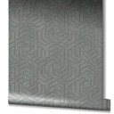 3D-look grå grafisk non-woven tapet 