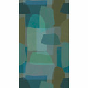 Papier peint abstrait vert bleu - papier peint design avec formes naturelles - Papier peint intissé 