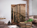 Paravent, Raumteiler freistehend, Trennwand - Landscape with Cypresses: Old Tapestry