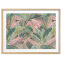 Plakat tropikalne liście w dżungli różowy - Bloomery Decor