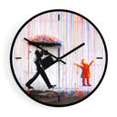 Wanduhr aus Glas - Banksy - Coloured rain Ø30 cm