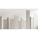 Moderne bybillede 3D non-woven tapet - monokrom skyline tapet med struktureret effekt