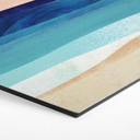 Hexagon Wandbild Surfer Mädchen beim Sonnenuntergang - Rivers - Alu-Dibond