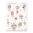 Wallsticker Klistermærker Pink flower fairies