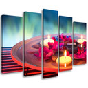 5 stykke lærredsprint, Zen Flowers Candle Wellness