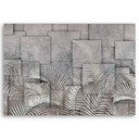 Canvasbillede, 3D palmer blade beton tekstur