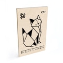 Houten Wanddecoratie Geometrische Kat Origami - Krygowski