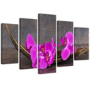 5 stykke lærredsprint Orchid Flower Zen Spa