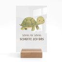 Tischaufsteller mit Schildkröte - kindgerechter Kraftsatz 'Schritt für Schritt schaffe ich das'