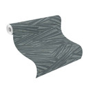 Stribet tapet, non-woven tapet Sky Lounge metallic grøn 10.00x1.06 m