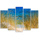 5 stykke lærredsprint, Beach Lake Grass Nature
