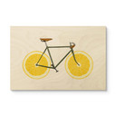 Plakat drewniany roweru z cytrynowym dnem