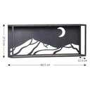 Wandregal Mond in der Berglandschaft - Aus Holz und Metall - 66x27x12 cm