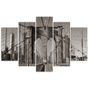 5 stykke lærredstryk, Brooklyn Bridge New York