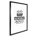 Plakat Eat sleep game repeat - efekt usterki