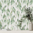 Tapet med mønster grene med grønne blade - UN Designs