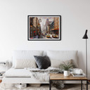 Plakat Czerwony parasol w akwareli New York