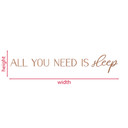 sypialnia z drewnianym napisem 3D - All you need is sleep - Mahoń