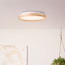 Deckenleuchte Alea, beige, Ø 39,5 cm, Holz Deckenlampe
