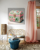 Leinwandbild Retro Vintage Truhe