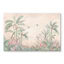 Tropisk idyl med kolibri abrikos - Bloomery Decor – print på aluminium (Alu-Dibond)