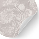 Naklejka na ścianę Wildflowers in chalk look Beige - Bloomery Decor - Round