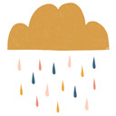 Wallsticker Glad regn i pastelfarver - dekoration til børneværelset - Menina Lisboa