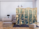Japanischer Paravent, Raumteiler freistehend, Trennwand - Life in the Ocean in Retro Style