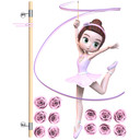 Wallsticker - Agullo - Ballerina + Hvirvelbånd
