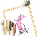 Plakat Hagenmeyer - Llama z rowerem