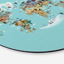Vægcirkel Braun - World Map – print på aluminium (Alu-Dibond)