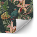 Samoprzylepny panel ścienny do kuchni dżungla z papugami nocna zieleń - Bloomery Decor