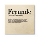 Holzbild Grammatik - Freunde - Quadratisch