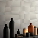 Icke-vävd tapet Damian Refined Dimensions 3D geometrisk vit grå - tapet metallisk modern
