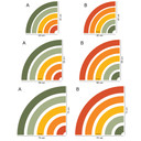 Wallsticker retro kvartcirkel | regnbuefarver