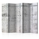 Paravent, Raumteiler freistehend, Trennwand - Concrete Wall II, 5-teilig - akustisch, doppelseitig b