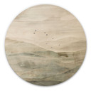 Holzbild Neblige Berglandschaft Aquarell - Ms Tiff - Rund