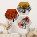 Hexagon Dibond Kubistika - Warm Sunset (3-delt)