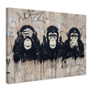 Canvas schilderij Drie Apen Streetart Graffiti - Magnusson