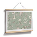 Plakat Żurawie w kolorze Cherry Blossom Rush Green - Bloomery Decor