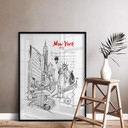 Plakat Nowy Jork - Statua Wolności - Czarno-biały - Pokochaj swoje miasto