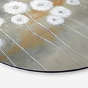 Vægcirkel Melz - White Dandelions – print på aluminium (Alu-Dibond)